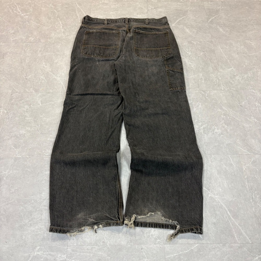 Old Navy Denim OND Mens Painters Carpenter Jeans Faded Black 34x32 Distressed